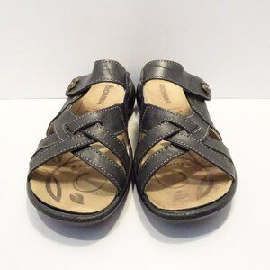 Romika Sandals Womens 36 Black Strappy Slides Leather Casual Open Toe